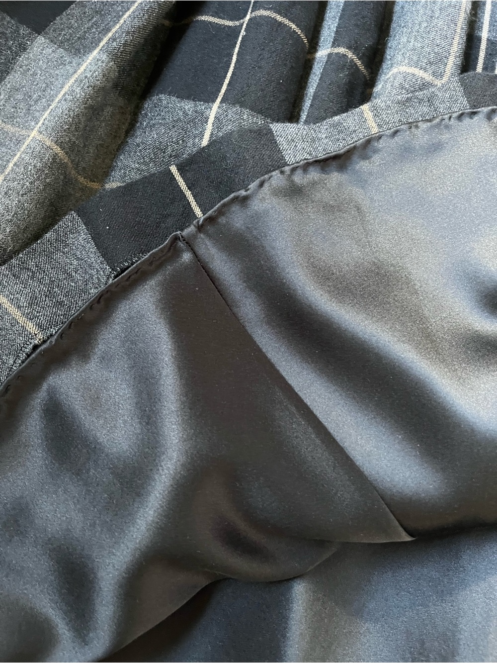 Vintage Aquascutum Wool Tartan Plaid Pleated Midi Skirt in Charcoal and Black - Picture 8 of 8